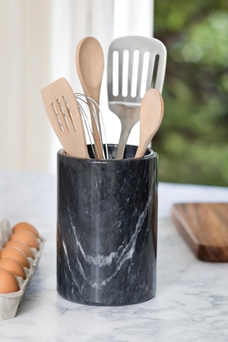 Marble Wine Chiller And Utensil Holder, Black - Fox Run 8649 Marble Utensil Holder, Black