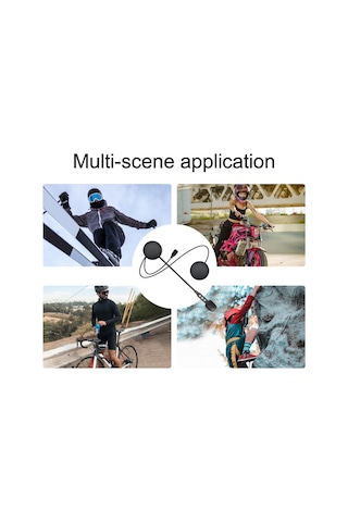 Vkemall Mh06 Motosiklet Bluetooth Kulaklık Kask Kulaklığı Bluetooth 5.0 Kablosuz Kulaklık Siyah Motosiklet İnterkom Kulaklığı