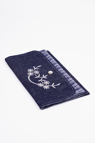 Fabric Craft Bag Kadın Kumaş Cüzdan Nakışlı Lacivert
