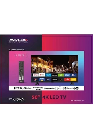 Awox B245000 50" 127 Ekran Uydu Alıcılı 4K Ultra HD Smart LED TV