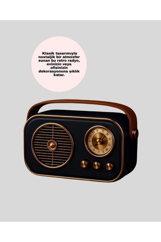 Hubrendy Retro Bluetooth Radyo Nostaljik Tasarım, Tf Kart Ve Usb Destekli