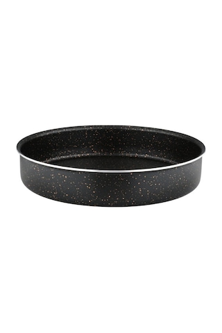 28 Cm Granit Yuvarlak Fırın Tepsisi - Siyah Siyah