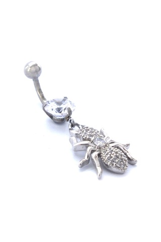 Ferizz 316l Çelik Zirkon Taşlı Karınca Piercing Prc-120 Gümüş