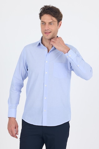 İmza Mavi Uzun Kol Pamuklu Basic Comfort Fit Gömlek 1004250002 Mavi