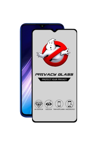 Xiaomi Redmi Note 8 Tam Kaplayan Gizli Hayalet Temperli Ekran Koruyucu Cam