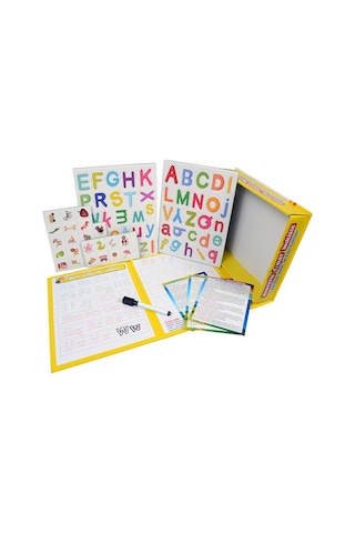 +4 Yaş Manyetik Oyuncaklar Tablet İngilizce Eğitim Seti ve Yazı Tahtası (diy