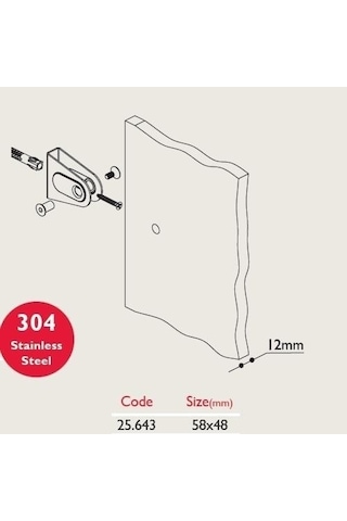 Gürçay Paslanmaz Kabin Bağlantısı U 12Mm