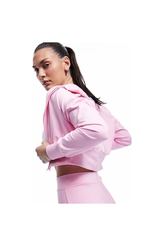 Koton Uzun Kollu Polo Yaka Fermuarlı Spor Ceket Pembe 5sak20013nk Gül