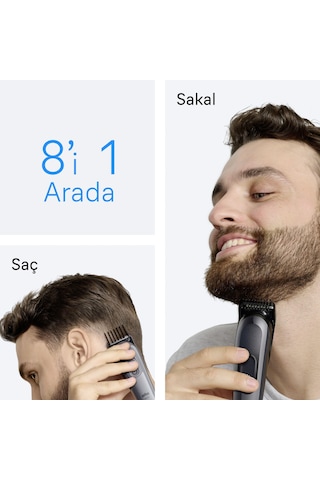Braun Hepsi Bir Arada Series 3, 8 İ 1 Arada Tıraş Kiti, Keskin Bıçak, 14 Uzunluk, Aıo3540