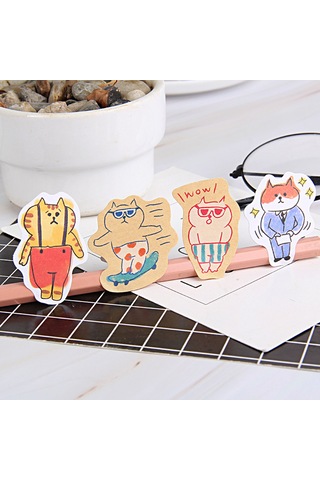 30 Küçük Çıkartma Kendin Yap El Sanatları Kedi Çok Renkli