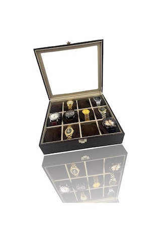 Richbo x 12'li Saat Kutusu Timsah Kahve