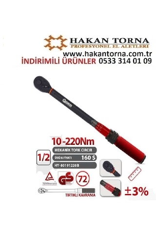Ht- Arm 1/2 10 220 Nm Cırcırlı Tork Kolu Anahtarı