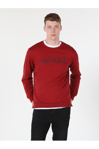 Colin's Regular Fit Baskılı Kırmızı Erkek Sweatshirt CL1060123_Q1.V2_RED Kırmızı