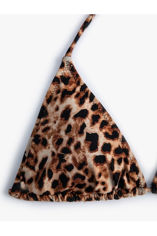 Koton Leopar Bikini Üstü Üçgen İpli Kahverengi Desenli 4sak10256mm