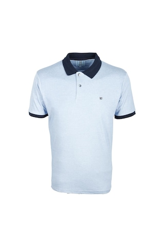 Erkek Mavi Slim Fit Polo Yaka %100 Pamuk T-shirt Jeans 1136-mavi Mavi