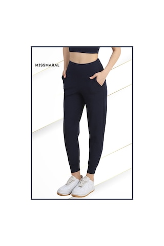 Yüksek Bel Jogger Tayt Rahat Kalıp Çift Yan Cepli Spor Görünüm Trend Jogger Lacivert 106103 Lacivert