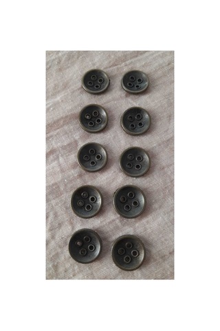 Antık Sarı Metal Düğme 12 Mm 10 Adet