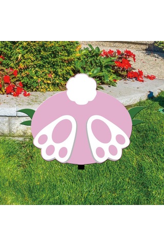 Paskalya Sevimli Pembe Tavşan Butt Bahçe İşaretleri Su Geçirmez Pembe Tavşan Butt Çıkarma Avlu Dış Mekan Bahçesi Bahçesi