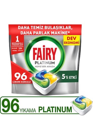 Şeylişeyler -fairy Platinum Bulaşık Makinesi Kapsülü 96 Yıkama Limon Kokulu 1 Paket