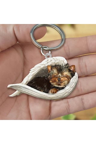 Hfambition Akrilik Köpek Figürlü Anahtar Zinciri - 18cm Çift Taraflı Uv Baskılı Araba Anahtarı Asısı - Dayanıklı Ve Kreatif Tasarım Diğer