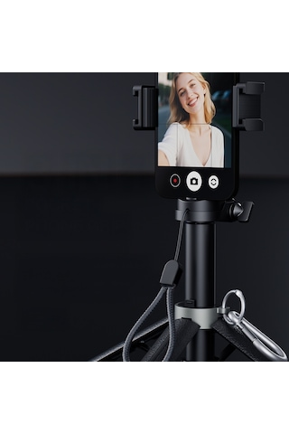 Lenyes Lph112 Dolgu Işıklı 360 Derece Dönebilen 3in1 Selfie Çubuğu Ve Tripod Siyah