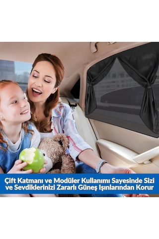 Glanz 1 Adet Araç Yan Cam Perdesi Mıknatıslı Oto Güneşlik Araba Anne Bebek Emzirme Perdesi