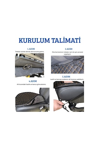 Ergonomik Cepli 3 Parça Oturak Deri Oto Minder Seti Bej