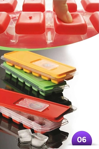 Yapışmaz Silikon Buz Kalıbı Bas Çıkar Slikon Buz Kalıbı Küp Buz K