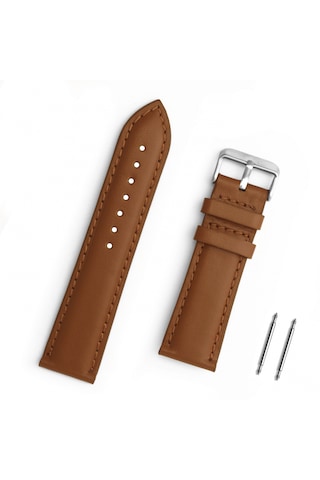 22mm Açık Kahverengi Taba Hakiki Deri Saat Kordonu Kayış Chr1134