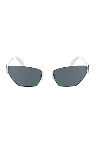 Calvin Klein Jeans Ckj 24207s 100 58 Unisex Geometrik Beyaz Metal Güneş Gözlüğü Beyaz
