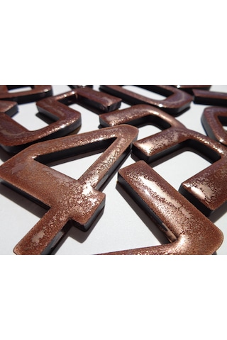 15 Cm Bakır Eskitme Kapı Daire Villa Bina Birim Numarası No:2