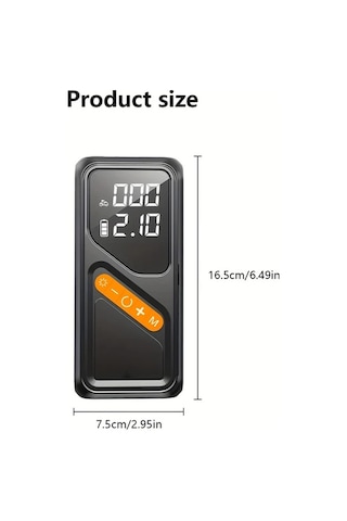 Boatshop1 Kablosuz Taşınabilir Hava Kompresörü Lastik Pompası Dijital Göstergeli Araba Motosiklet Bisiklet