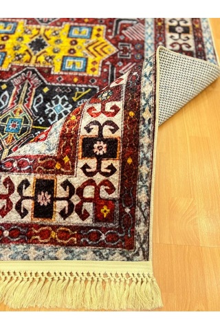 Geometrik Yıldız Motifli 120 X 180 Dijital Baskı Halı Kahverengi