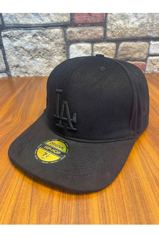 Hamze La Losangeles Nakışlı Hiphop Snapback Rapper Drip Şapka Cap Siyah - Siyah