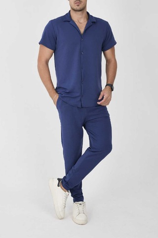 Mcz Giyim Lacivert Renk Krep Kumaş Slim Fit Erkek Pantolon - Gömlek Alt Üst Takım
