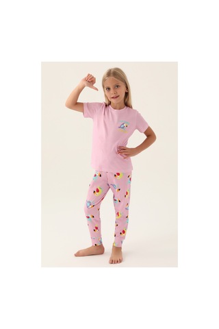 Rolypoly Jungle Mor Kız Çocuk Pijama Takımı Rose