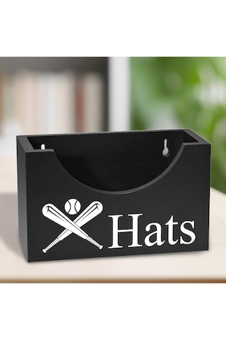 Suntek Ahşap Şapka Tutucu Kutusu Ev Ofis Yatak Odası Için Siyah
