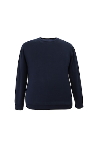 Erkek Büyük Beden Battal Boy 110 Kilo İçin Uygun Bisiklet Yaka Triko Kazak Lacivert