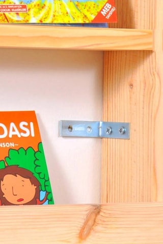 Çocuk Odası Eğitici Montessori Ahşap Kitaplık Mobilya Raf Duvar Rafı 5'li Bej