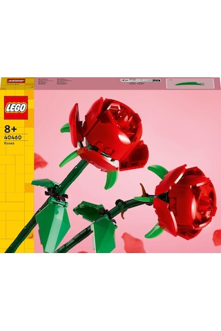 LEGO® Botanicals Gül 40460 – Yetiskinler için Uzunlugu Ayarlanabilen 2 Gül Içeren Dekoratif Çiçek Modeli Yapim Seti (120 Parça)