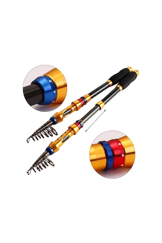 1.8-3.6m İplik Olta Teleskopik Karbon Olta Kamışı Taşınabilir Tekne Sazan Oltalar 2.4 M