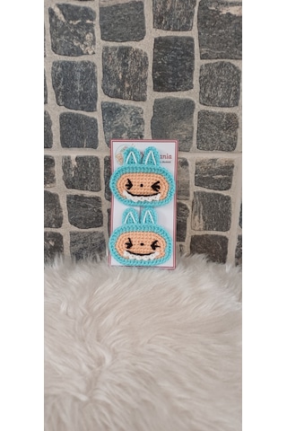 Örgümania Labubu Çıtçıtlı Toka- 7 Cm Mavi