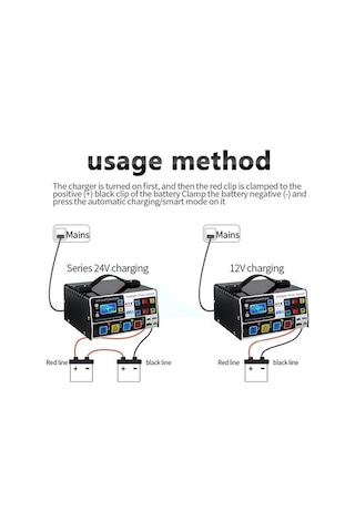 Novahub Ab Tak Yüksek Frekans Darbe Onarım Akü Şarj Cihazı Tekne Motosiklet Araç Akü Şarj Cihazı 12 V/24 V 220 W Yüksek Güç