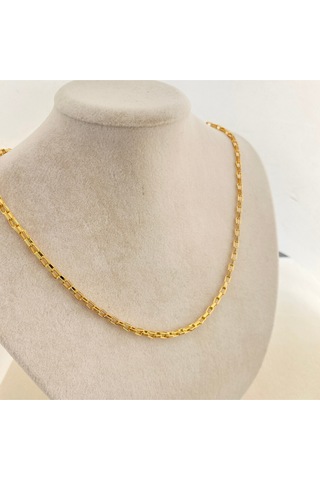 Küp Zincir Kolye Pirinç Gold 45+5cm Gold