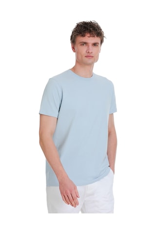 Hatemoğlu Mavi Regular Fit Bisiklet Yaka Pamuklu Tişört 1996532 Mavi-02