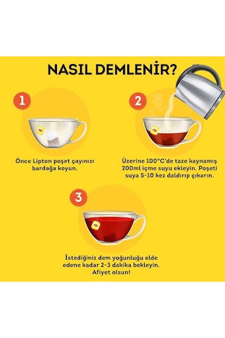 Lipton Doğu Karadeniz Bergamot Aromalı Bardak Süzen Poşet Siyah Çay 100'lü Paket