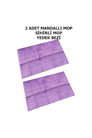Mucit Home 2 Adet Mandallı Mop Yedek Bezi Mor Renk