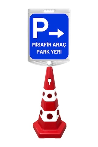 Misafir Araç Park Yeri Sağ Oklu Çift Taraf Baskı Kırmızı Ultra Kedi Gözlü Ağırlıklı Koni Seti Trafik Dubası