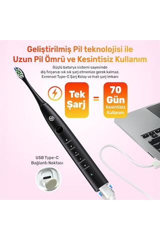 Npo Nicefeel X610-z 40000vps Şarjlı Sonic Diş Fırçası Siyah