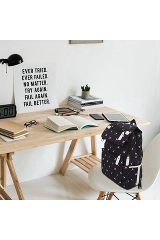 Createtech Wbp2266 Usb Siyah Okul Çantası Kadın Moda Çanta 47801760 Kahverengi